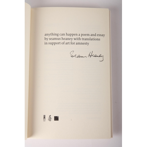 366 - Heaney, Seamus. Anything Can Happen. TownHouse, Dublin, 2004, wraps. First edition. Signed by author... 