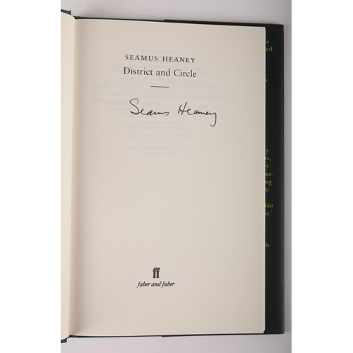 368 - Heaney, Seamus. District and Circle. Faber & Faber, London, 2006, 8vo. First edition, signed by the ... 