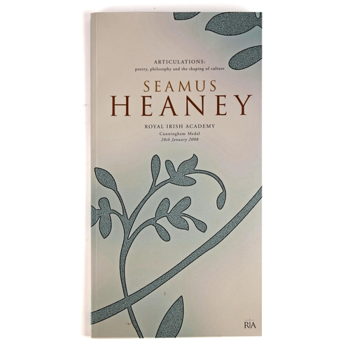 370 - Heaney, Seamus. Articulations. Poetry, Philosophy and the Shaping of Culture. Signed limited edition... 