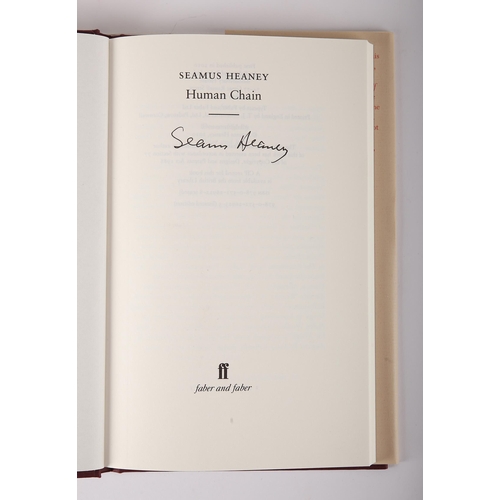 374 - Heaney, Seamus. Human Chain, Faber & Faber, London, 2010, 8vo. First edition, signed by the author o... 