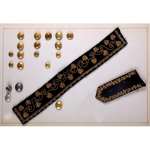 38 - Lord Lieutenant of Ireland, a collection of 19th and 20th century buttons and uniform parts. Compris... 