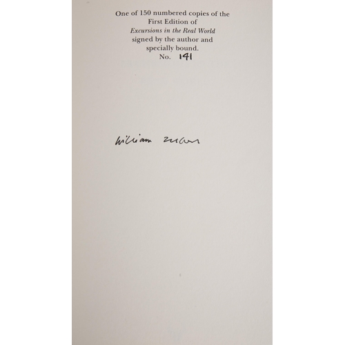 538 - Trevor, William. Excursions in the Real World. Hutchinson, London, 1993, specially bound limited - e... 