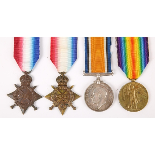 67 - Four 1914-18 Great War medals. Includes three to Irish casualties: 1914-15 Star to 8473. PTE. M. CLA... 