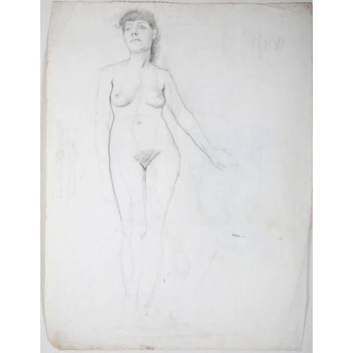 75 - Constance Gore-Booth Countess Markievicz (1868-1927) Irish.  
Life drawing of a young woman. 
Pencil... 