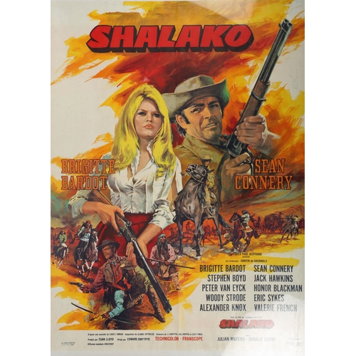 220 - Cinema Poster. Shalako 1968. Western. Starring Sean Connery, Brigitte Bardot, Stephen Boyd, Jack Haw... 