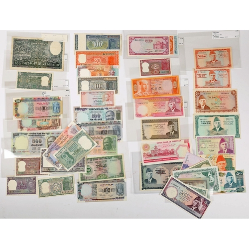 277 - Banknotes, India and Pakistan, mostly 1990-2010 EF to UNC some from 1950s F to UNC. (40)