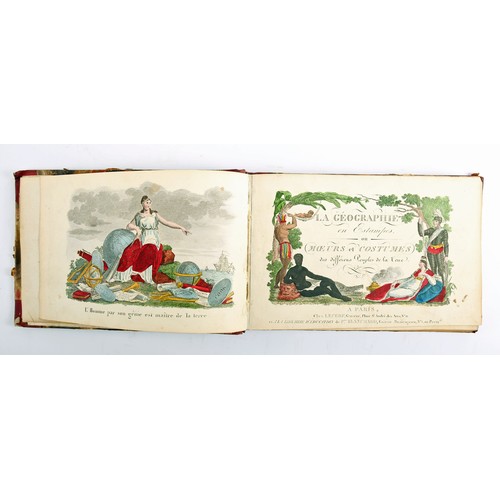 335 - La Geographie en Estampes. Lecere, Paris, 1825, oblong 12mo. iv, 195pp. illustrated throughout with ... 