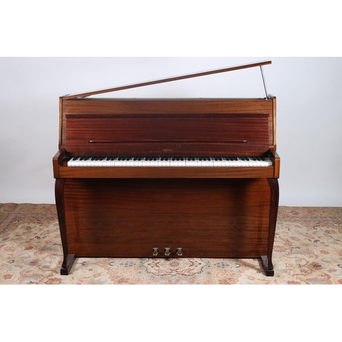 44 - A LINDNER MAHOGANY CASE APARTMENT PIANO 109cm (h) x 138cm (w) x 54cm (d)