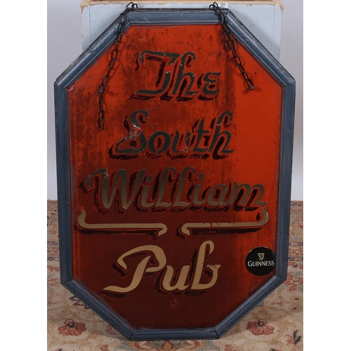 577 - A PUB ADVERTISEMENT SIGN inscribed South William Pub 84cm x 56cm