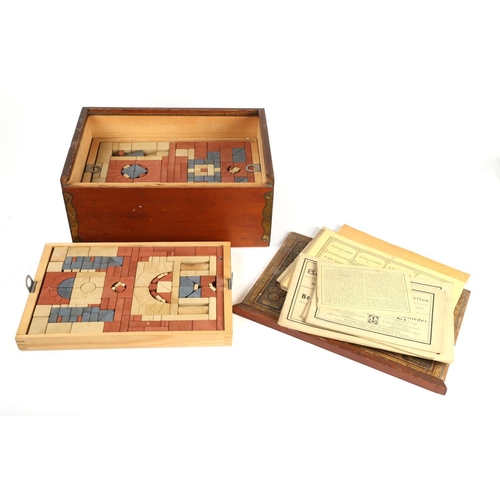 566 - Richter's Anchor Blocks A boxed set of Richters Anchor building blocks in four trays in wooden box w... 