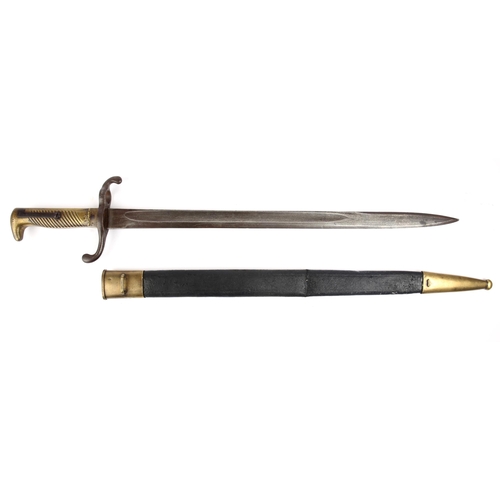 78 - Howth Mauser bayonet. M1871 sword bayonet for use with the 11 mm. M1871 Mauser rifle, the cross-guar... 