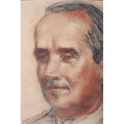 122 - PORTRAIT OF A GENTLEMAN Pastel signed lower left Harry Kernoff 27cm x 22cm