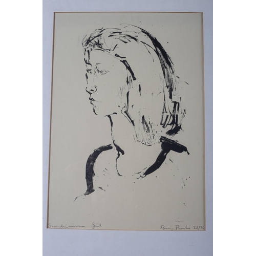 124 - BRIAN BOURKE (1936) SCANDINAVIAN GIRL Black and white lithograph signed lower right limited edition ... 