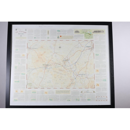 125 - A FRAMED MAP THE CURRAGH KILDARE 89cm x 110cm