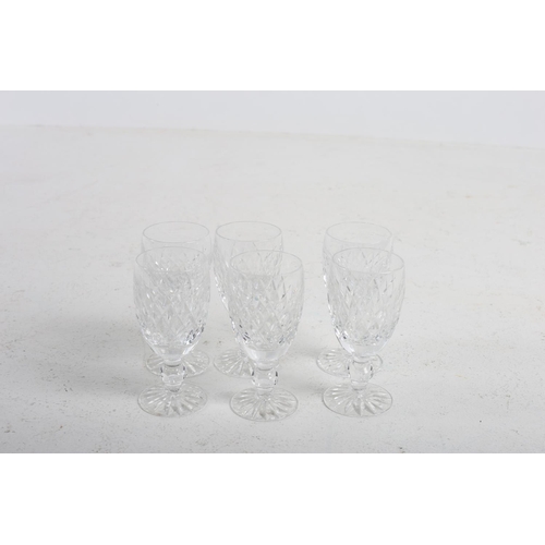 581 - SIX WATERFORD CUT GLASS SHERRY GLASSES