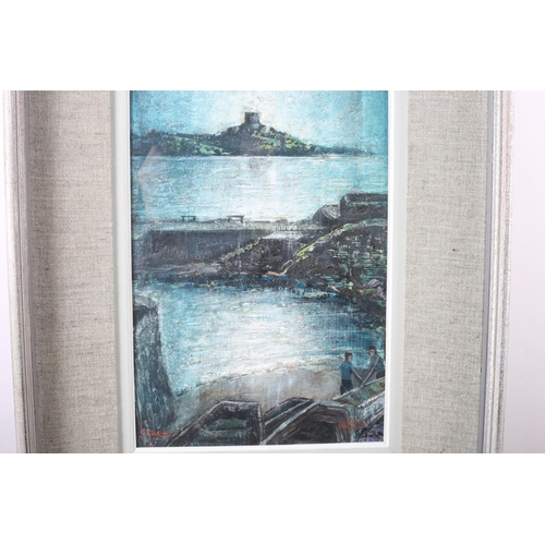 587 - G S WALSH DALKEY HARBOUR Oil on panel 34cm x 23cm