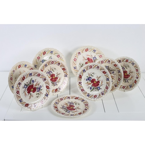 65 - NINE WEDGEWOOD PLATES Cornflower pattern, six 23cm (d) two 26cm (d) together with a floor standing l... 