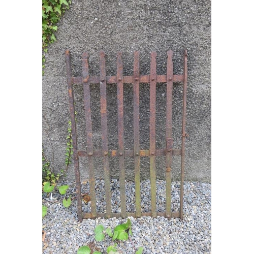 825 - A 19TH CENTURY WROUGHT IRON GATE with slatted uprights 103cm (h) x 66cm (d)