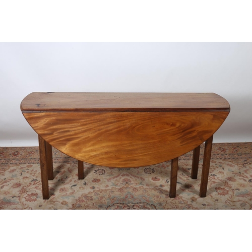 52 - A GEORGIAN DESIGN MAHOGANY HUNT TABLE the oval hinged top raised on six square moulded legs 72cm (h)... 