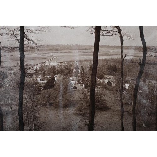 683 - A FRAMED PHOTOGRAPH VIEW OF THE WAKES FROM SELBORNE HANGER 36cm X 45cm Michael Briggs a black and wh... 