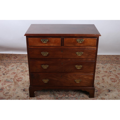 425 - A GEORGIAN MAHOGANY CHEST of rectangular outline the shaped top above two short and three long gradu... 