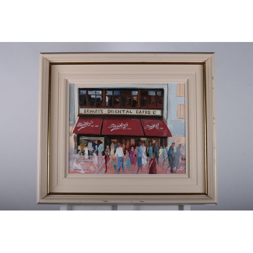 537 - BRIAN QUINN
Bewley's Oriental Café, Grafton Street
Oil on canvas laid on board
Signed lower left 
35... 