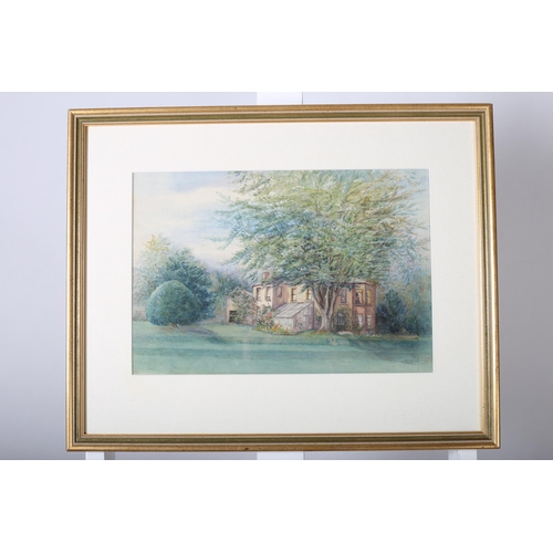 623 - HOUSE AND GARDEN WITH SPECIMEN TREE A watercolour 25cm x 38cm together with C THIERY THE WINTER CURR... 