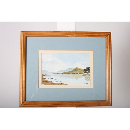 627 - R HAY LAKE KILLARNEY ONE A watercolour signed lower right 10cm x 15cm together with A SET OF FOUR WA... 