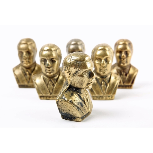 101 - Padraic Pearse, six cast brass miniature busts of Pearse, each 2½