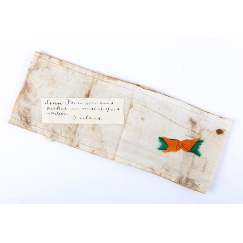 118 - 1918 (14 December) General Election Ireland, home-made Sinn Fein armband. A white cotton armband wit... 