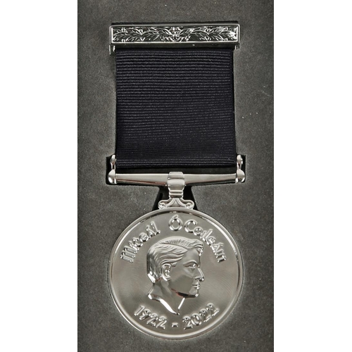 147 - Michael Collins Centenary Medal, 1922-2022. A limited-edition, silver plated commemorative medal num... 