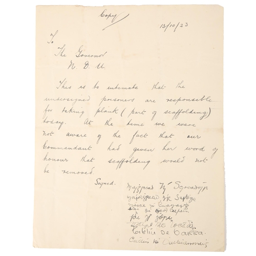 154 - Cumann na mBan, Irish Civil War, North Dublin Union 1923 (13 October) one-page, hand-written letter,... 