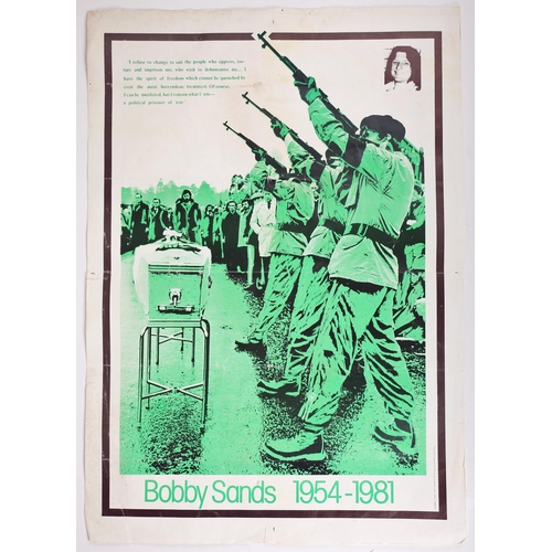 223 - Bobby Sands' Final Salute, 1981 poster. A poster showing IRA volunteers firing a volley over Sands' ... 