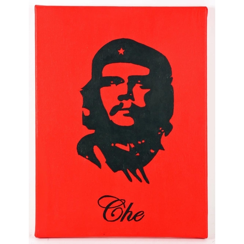 231 - Prison Art, Che Guevara, a two-tone portrait of the Marxist revolutionary in the style of the iconic... 