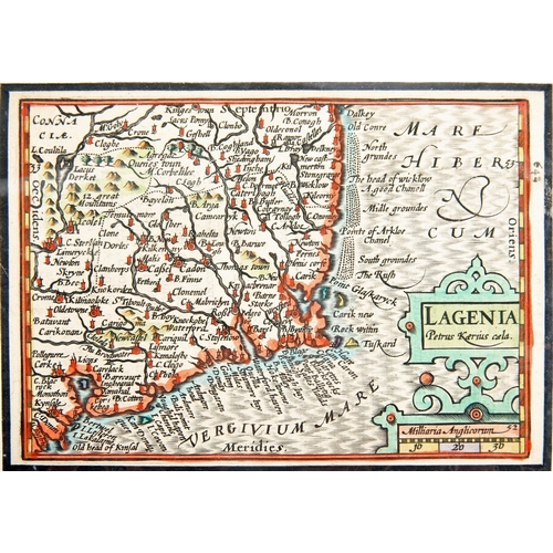 241 - 1627 Munster and Leinster by Peter van der Keere, two small hand-coloured engraved maps, each 3½