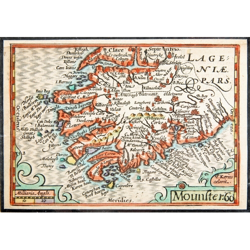 241 - 1627 Munster and Leinster by Peter van der Keere, two small hand-coloured engraved maps, each 3½