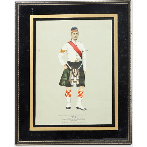 260 - Highland Regiments of the British Army, uniform studies 1814-1914. A set of six colour lithographs d... 