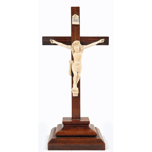 39 - 19th century rosewood crucifix, 13¼