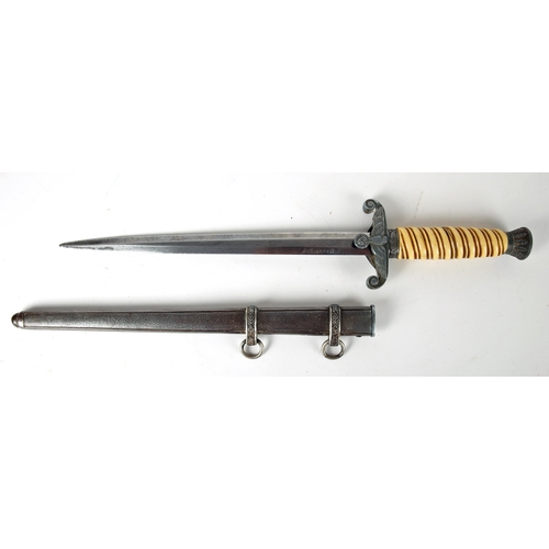 397 - German army officer's dress dagger, the plain, double-edged blade maker-marked 'WKC - Solingen', the... 