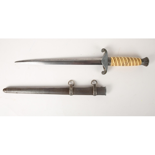 397 - German army officer's dress dagger, the plain, double-edged blade maker-marked 'WKC - Solingen', the... 