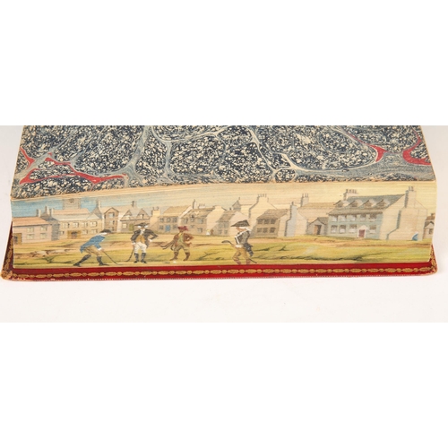 462 - Fore edge painted book, golf scene, St Andrews. MacPherson, James (Ed.). The Poems of Ossian, Lackin... 