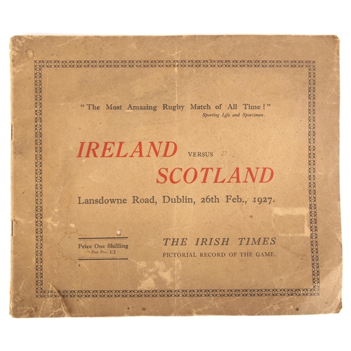 467 - Rugby, Ireland v Scotland 1927, The Irish Times Pictorial Record of the Ireland v Scotland match whi... 