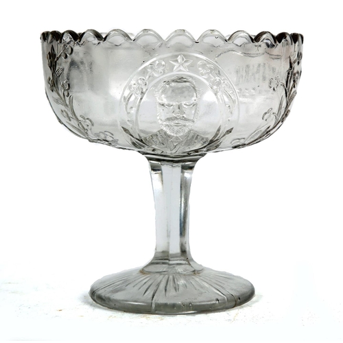 51 - Charles Stewart Parnell commemorative glass bowl. A late 19th century mould-blown glass bowl, the sc... 
