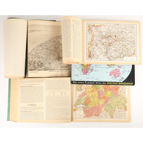 73 - Three German card collector's albums, maps of Germany and Europe and the World; together with Stuttg... 