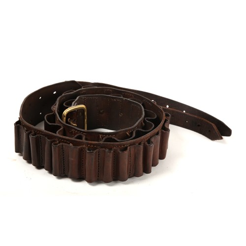 124a - Royal Irish Constabulary, Auxillary Division, 'K' Company. Brown leather cartridge belt with loops f... 