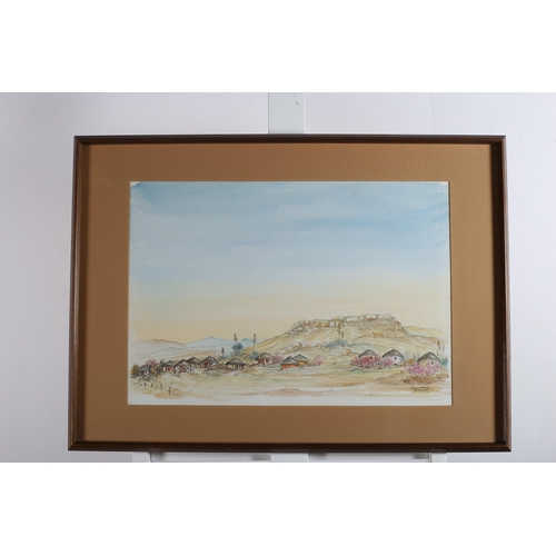 585 - TERESA ATKINS
Lesotho 1982, Village Scenes
Watercolours
A pair
Signed lower right, dated 1982
35cm (... 