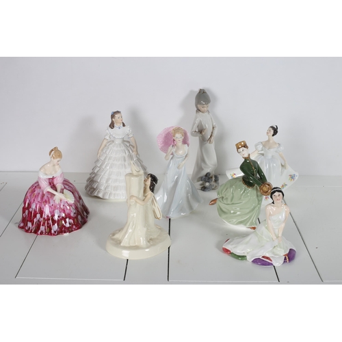 599 - A COLLECTION OF ROYAL DOULTON FIGURES modelled as Kate, Grace, the Magpie Ring, Victoria, together w... 