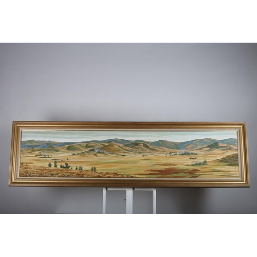 761 - ETHIOPIAN SCHOOL
Extensive Mountain Landscape
Oil on canvas 
Indistinctly signed lower left
44cm (h)... 