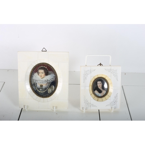 820 - TWO MINIATURE OVAL PORTRAITS OF FEMALES
Heightened prints
In simulated ivoiy frames 14 (h) 13 (w) 
1... 