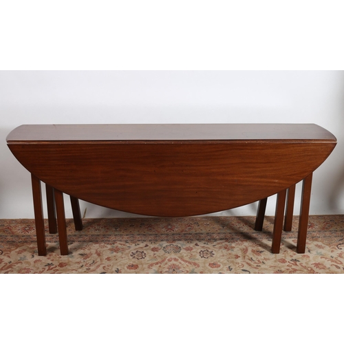 27 - A GEORGIAN DESIGN MAHOGANY HUNT TABLE the oval hinged top raised on square moulded legs 
75cm (h) x ... 